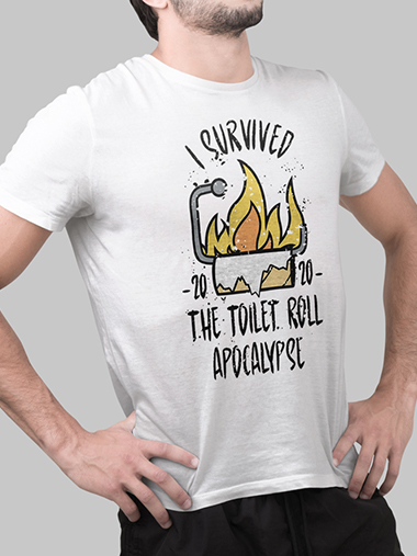 Мъжка тениска със забвна щампа - Toilet roll Apocalypse