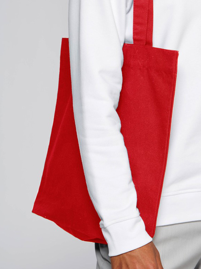 Червено Плътна текстилна чанта Tote Bag с печат по поръчка